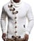 Leif Nelson Men Cardigan Jacket Shawl Collar LN-4195 White XXXX-Large