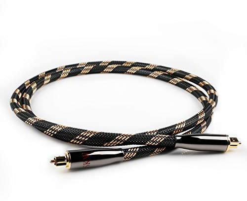 SKW Cavo Ottico Audio Digitale Toslink, Cavo Optical Toslink Platinum Fibra Maschio Maschio Cavi 24K Oro-Placcati per Sound Bar, Samsung TV, Home Theater, PS3, PS4, Xbox(S/PDIF) (3m, nero)