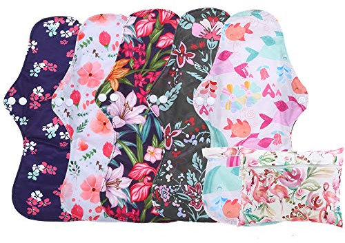 Wiederverwendbare wasserdichte Bambuskohle Menstruationskissen Sets-Panty Liner Regular Flow Heavy Flow