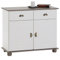 IDIMEX Buffet Colmar Commode bahut vaisselier Meuble Bas Rangement avec 2 tiroirs et 2 Portes battantes, en pin Massif lasuré Blanc et Taupe