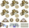 WZYTEU 8 Pezzi Chiusura Magnetica, Lega di Zinco Chiudiporta Magnetico, per Ante, Armadietto, Armadietti, Cassetto, con 24 Viti(Bronzo)