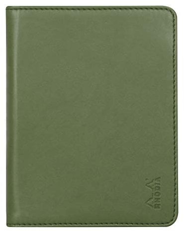 Rhodia 212003C - Mappe für Block oder Notizheft Rhodiarama - N°12, für DIN B7 (8,5x12 cm) 10,5x14 cm, elegant und praktisch, Salbei, 1 Stück