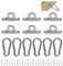 QUCUMER 12 Pcs Stainless Steel Oblong Pad Eye Plate and Carabiner Clips, Heavy Duty Oblong Pad Eye Plates Metal Staple Ring Hook Carabiner Hook with Screws for Climbing Sport and Home Use (M5)