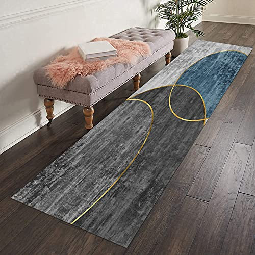 Korridor Teppich- Läufer Teppich für Eingangsbereich, rutschfeste Waschbare Flurmatten Traditionelle Vintage Türmatte Innen, Wohnzimmer Schlafzimmer Teppiche, Breite 60cm/ 80cm/ 90cm/ (Size:80×400cm)