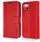 TECHGEAR Wallet Case for iPhone 13, Genuine Leather Magnetic Flip [RFID Blocking] Case with Shockproof TPU Holder, Card Slots, Stand Folio Cover Compatible with iPhone 13 6.1 2021, Red
