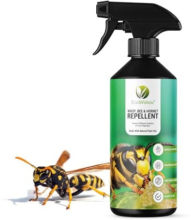 EcoWidow Wasp Bee Hornet Repellent Spray 500ML - Natural, Vegan-Friendly, Eco-Safe - Effective Indoor & Outdoor Anti-Wasp & Bee Solution - Safe Alternative to Wasp Nest Killer