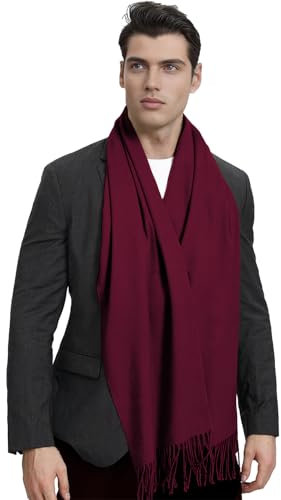 LYRIKER Schal Herren Winter Dunkelrot