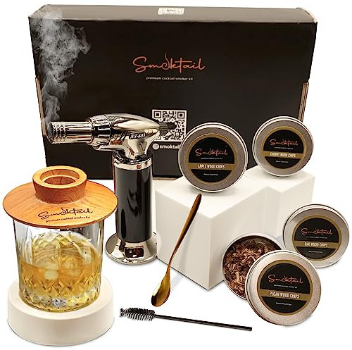 Smoktail Cocktail-Räucher und Bourbon Smoker-Set – Erleben Sie die perfekte Mischung aus Bourbon und Rauch – erhöhen Sie Ihr Mixology-Spiel mit Stil und Geschmack