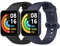 MoKo 2 Stück Armband Kompatibel mit Redmi Watch 2 Lite/Xiaomi Poco Watch, Weiches Silikon Ersatzarmband Sportarmband Uhrenarmband für Damen Herren, Schwarz/Mitternacht Blau