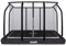 VirtuFit Premium Gartentrampolin Inground - Rechteckig - Outdoor mit Netz und Leiter für Kinder und Erwachsene - Schwarz - 244 x 366 cm