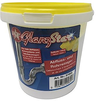 GlanzStar Abluss- und Rohrreiniger 1kg mit Citrusduft mit Sauerstoffkraft