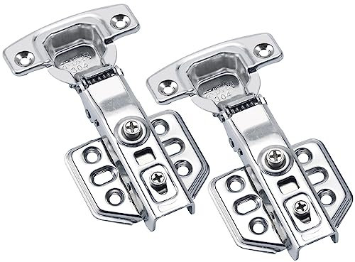 Lot de 2 Charnière Invisible Avec amortisseur pour Portes de Meuble, Charnières en Acier Inox pour Placards