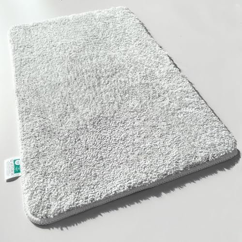 casa pura Badematte weiß weicher, Flauschiger Badezimmerteppich in Shaggy Optik, Badvorleger rutschfest waschbar - Duschvorleger, Teppich Fußmatte für Badezimmer, Dusche 50 x 80 cm, Sky Soft