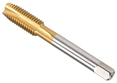 CoCud Tarauds à Vis Cannelés Spirale Métrique M12 x 1.75 Filetage, Taraud à Filetage Hélicoïdal Titanium Revêtu Haute Vitesse Acier 6542 - (Pour Taraudage Perçage Machine) 1 Pcs