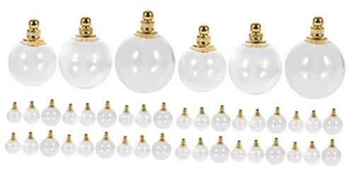 LALAFINA 48stücke Mini Durchsichtige Füllbare Kristallglas Für Schmuckherstellung Weihnachten Und Bastelprojekte Verschiedene