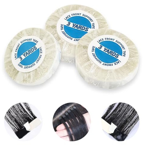 3 Rolle Tape Kleber Extensions, Wasserdicht Und Schweißfest Tapes Klebestreifen Extensions TPU-Material Tape Kleber Langanhaltendes Klebriges Tape, 0.8CM*3Yards für Tape In Hair Extensions(Weiß)