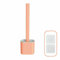 Toilet Brush | Bathroom Silicone Toilet Brush and Holder | Plastic Handle & Soft Flexible Bristles | Base for brush Anti-drip (Pink)