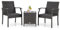 COSTWAY Ensemble de Meubles 3 Pcs de Patio en Rotin Tissé Charge 150KG, Salon de Jardin 2 Fauteuils avec Siège Rembourré Table Basse Plateau en Verre Trempé, pour Jardin Balcon