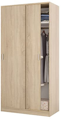 HOGAR24 ES - Armario de Dos Puertas Correderas, Color Roble Canadian, Medidas: 100 cm (Largo) x 50 cm (Ancho) x 200 cm (Alto)