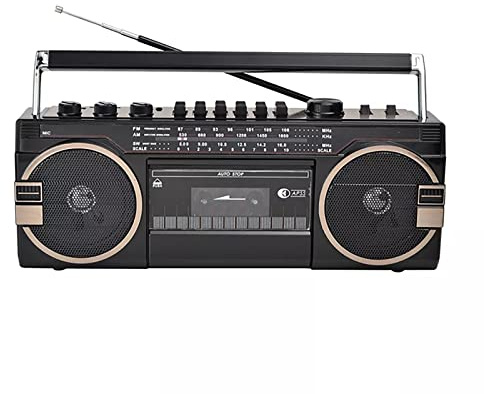 STMKB Retro-Kassettenspieler, Tragbarer Mehrfrequenz-Radiorecorder, Unterstützt Bluetooth-Verbindung, USB, TF-Kartenwiedergabe, 4-Band-Radiofunktion, Unterstützt DC/AC-Dual-Mode-Stromversorgung