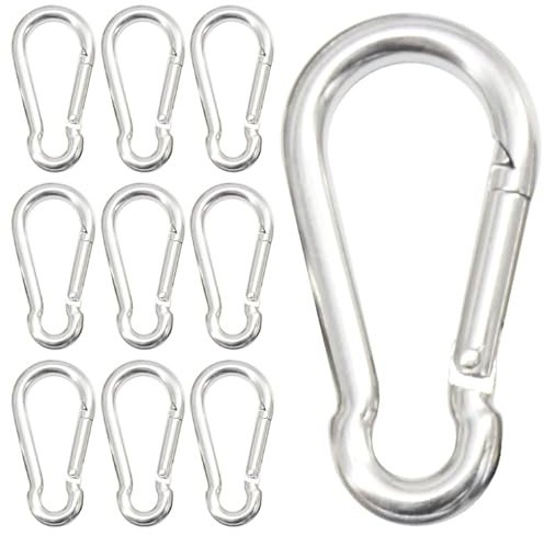CEEYSEE Carabiner Snap Hook 304 Stainless Steel Small Carabiner Clips Heavy Duty Rope Connector Carabiner Keychain Clips Carabine Spring Clip