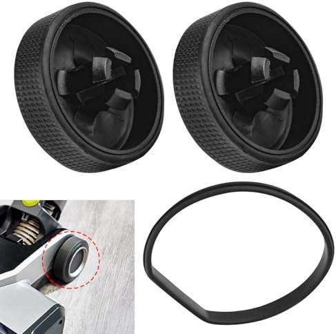 Lot de 2 ensembles de roue et joints de rechange améliorés pour aspirateur sans fil Ryobi 18 V PCL720B, PCL720K, PBLSV716B, PBLSV716K, PBLSV717B, PBLSV717K