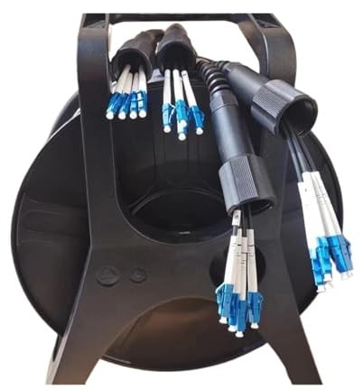 Cavo Patch Esterno Armato da 150 m 2/4/6/8 Core con Bobina PCD310 LC SC FC A SM TPU DVI Ponticello in Fibra Ottica monomodale Impermeabile(Size:LC-LC,Color:4C TPU with Reel)