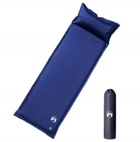 Homgoday Selbstaufblasende Camping-Matratze, integriertes Kissen, Marineblau, Matratze für Bettgestell, Matratze für Schlafsofa, Rahmen M1