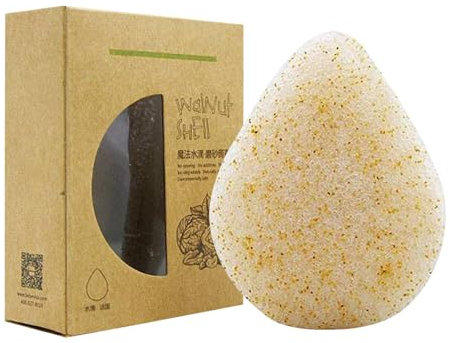 Spugnette per la pulizia del viso, spugna per la pulizia del viso ko-njac e noce, esfoliante per viso