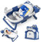 Baby Badewanne mit Thermometer, Krokodile Faltbare Babybadewanne mit Sitzmatte, Rutschfeste Babywanne, Tragbare Baby Bathtub für Neugeborene von 0-36 Monaten, Dunkelblau