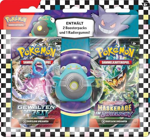 kompatibel für Pokemon Back to School 2024 Eraser-Blister Wampitz (2 Booster Packs & Radiergummi) - DEUTSCH - Starter Set für die Schule/Kinder Schulanfang NEU & OVP (Wampitz)