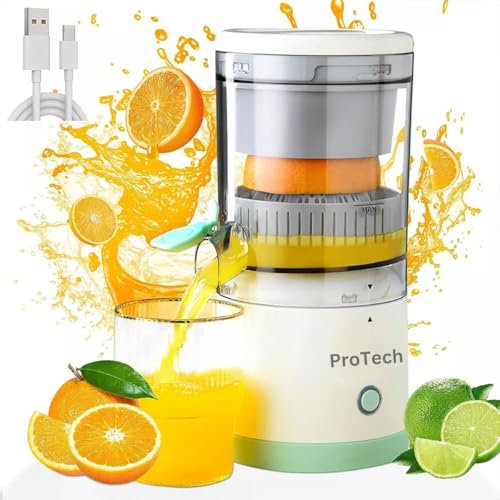 ProTech Electric Citrus Juicer, Rechargeable Portable Multi-Functional Orange Juice Squeezer, for Orange, Lemon, Citrus, Grapefruit, Apples, Squeezer Press Machine Extractor