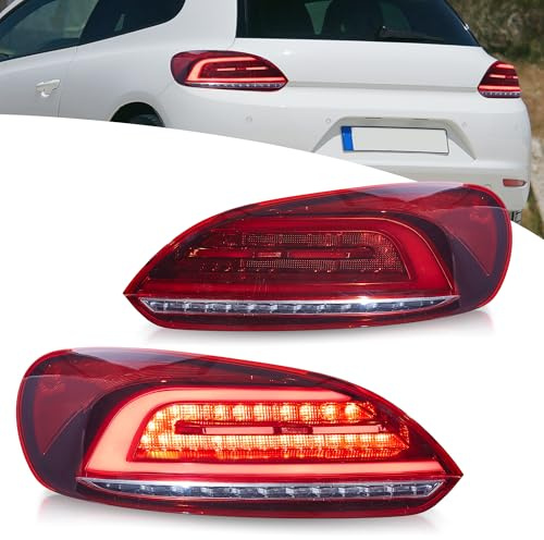 VLAND Rückleuchten Kompatibel für Scirocco 3 TSI TDI R 2009-2014, Mit E-Prüfzeichen, 1 Satz (Rot)