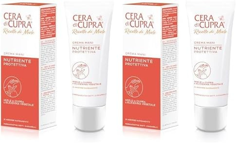 Cera di Cupra, Nährende Schutzhandcreme, tägliche Pflege für die Hände, nährt und hydratisiert die Haut für Geschmeidigkeit und Komfort, Made in Italy, Dermatologisch Getestet, 75 ml (Packung mit 2)