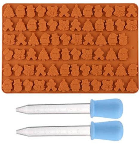 GXGM Stampo per cioccolatini natalizi 1 confezione da 72 stampi in silicone per caramelle antiaderente con forme a tema natalizio per torte al cioccolato fai da te
