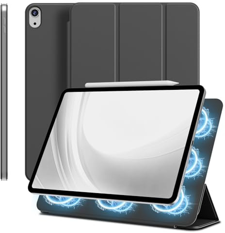 ZOYU Magnetisch Hülle für iPad Air 11 Zoll (2025-M3/2024-M2), iPad Air 5 4 Generation (2022/2020) 10,9 Zoll, Magnetisch Befestigung, Schlank Case, Unterstützt Pencil Pro/USB-C, Schwarz