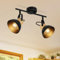 ZMH Deckenstrahler Vintage Schwarz Deckenlampe: 2 Flammig Retro Strahler E27 Flurlampe Schwenkbar 350° Metall Deckenspots Industrial Innen Deckenleuchte für Flur Küche Eingang Wohnzimmer Schlafzimmer