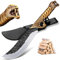 Purple Dragon Outdoor Messer Großes - 5mm Klingenrücken, Survival Messer aus Manganstahl, Full Tang Machete mit Zinklegierungs-Griff und Scheide, Ideal für Holz hacken, Geschenk für Männer, Gold