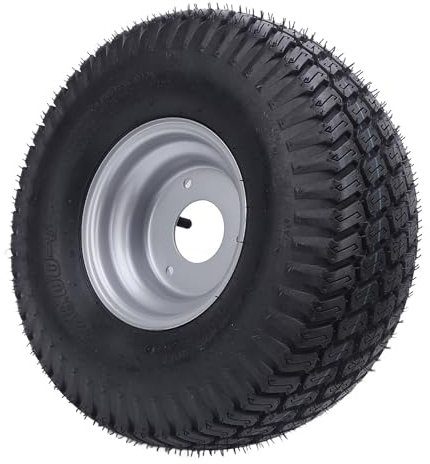 Pneu de Tondeuse de Jardin pour Tracteur à Gazon 15x6.00-6, Ensemble de Roue Avant en Caoutchouc pour équipement D'extérieur