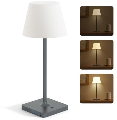 Lámpara de Mesa LED con Batería Recargable 4000mAh - Sin Cable, Brillo Regulable, Sensor Táctil y Función de Cargador Móvil