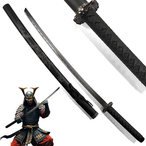 Katana Schwert echt Samurai Schwert aus Stahl mit Einer Scheide zur Dekoration für Shogun Sword Schwerter einen Sammler oder als Geschenk für Cosplay oder Anime (Meisterhafte Nachbildung des Samurai)