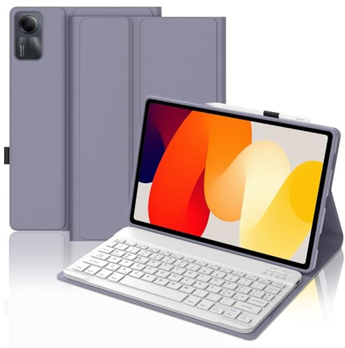 WAVATA Tastiera per Redmi Pad SE 11 2023, Custodia Tastiera per Xiaomi Redmi Pad SE Magnetica Staccabile Bluetooth Italiano QWERTY Layout, Viola