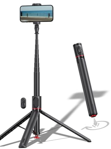 70 Automatic Pop-up Selfie Stick, Auto-Open Tripod Stand with Magnetic Remote, Compatible with Android 5.0 & iOS 5.1, 360° Rotatable, One-piece Design Portable Travel Tripod for Vlog/Video Recording