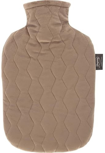 Fashy Wärmflasche 2,0 L mit gestepptem bezug, beige