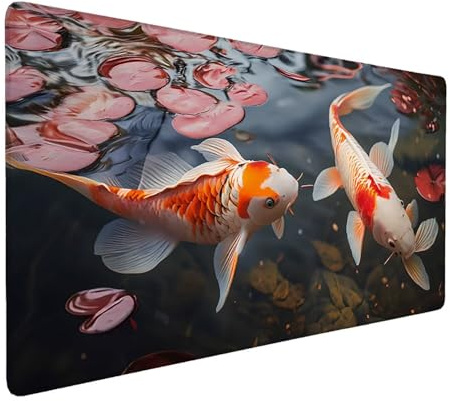Mauspad XXL 900 x 400 mm Gaming Mousepad mit Vernähte Kanten - rutschfest Mouse Pad - für PC mit Glatter Oberfläche Mauspad, Mousepad Fisch, Maus Pad für alle Maustypen, Zubehör für Büro X-703