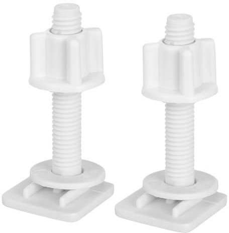 Hemobllo Toilet Seat Hinge Bolt Screw Set with Nuts Plastic Toilet Mounting Screws Replacement Hardware for Bathroom Seats Easy Installation 2 Pcs