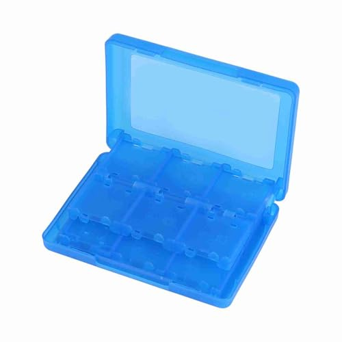 OEBUAFI Game Card Case,PP Material Holds 22 Game Cartridges Styluses for 3DS DSL DSI LL Systems White Pink Blue Black Color Options (Blue)