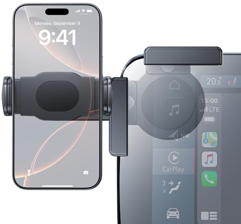 SKTU Handyhalterung Auto für FIAT 500e 2021,Ausziehbare Handy Autohalterung 360°Drehbar für 11 Navigation Zubehör,für iPhone, Galaxy, Mate usw [Federclip]