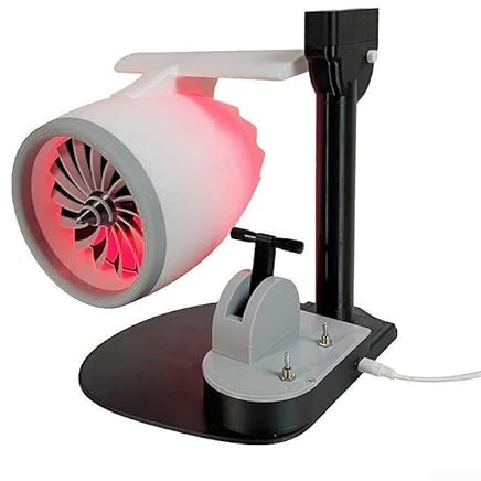 Turbofan - Ventilatore da tavolo con umidificatore di alimentazione USB e visualizzazione della fiamma per l'uso quotidiano (rosso)
