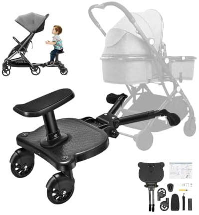 Tabla para cochecito con asiento, tabla de pie, tabla universal para cochecito